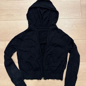 Lululemon Black Knit Zip Up Hooded Sweater